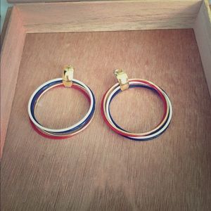 Vintage Avon Patriotic Hoop Earrings